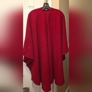Molina Wool Cashmere Blend Vibrant Red Women's Cape Shawl Vintage